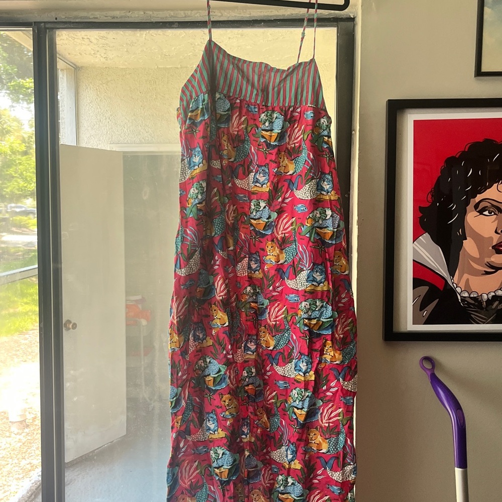 Pink Mermaid Cat Nightgown by Print Fresh